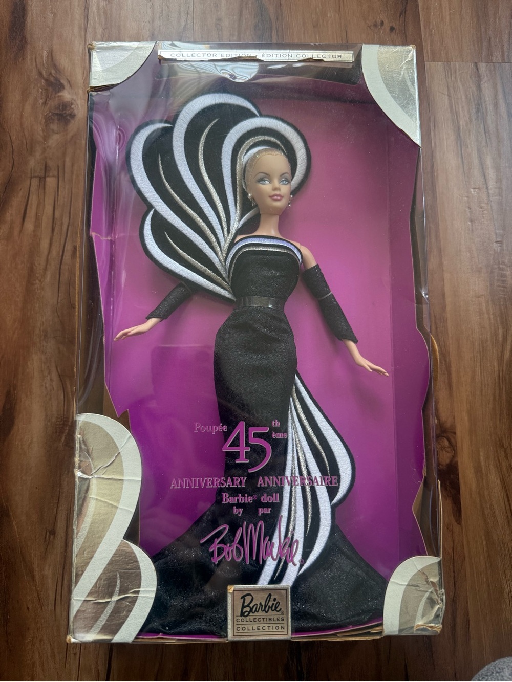 Barbie Black White 45th Anniversary Collector Doll by Bob Mackie
